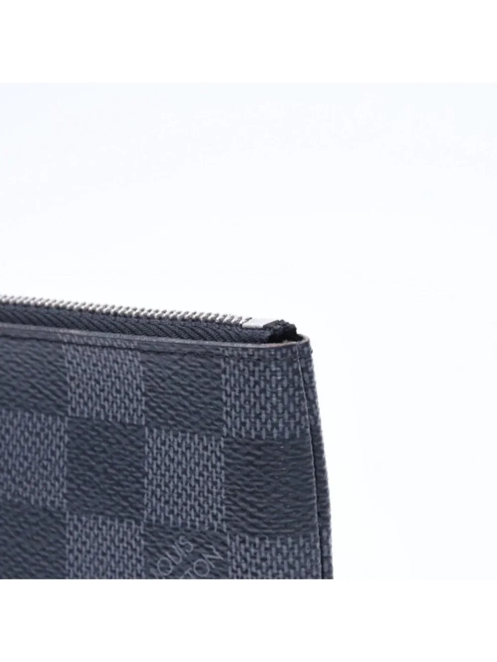 Louis Vuitton Pochette Cles Coin Purse Damier Graphite Canvas Black Gray Silver